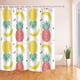 thumbnail image 1 of ABPHQTO Decoración de frutas de verano Elementos geométricos de plátano y piña en el fondo de Memphis para cortina de baño de tela 160x180 cm, 1 of 1