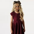 thumbnail image 4 of Girls Dresses 7-8 Years Kids Little Vintage Solid Sleeveless Swing Retro Rockabilly Party Irregular A Line Sundress, 4 of 6