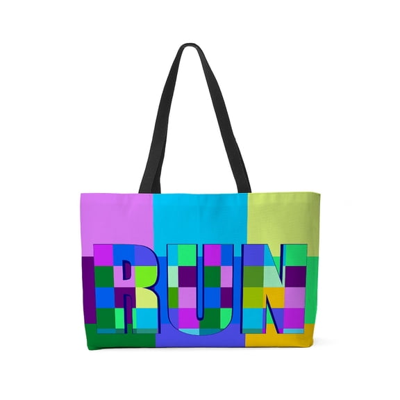 CafePress - Run Squares - Large Weekender Tote