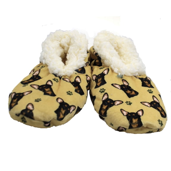 Comfies Super Soft Chihuahua Black Slippers - Unisex - One Size Fits Most - Cozy House Slippers - Non Skid Bottom