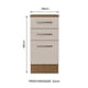 thumbnail image 2 of Mueble de Cocina MADESA Agata 40 cm 3 Cajones Marrón/Crema, 2 of 5