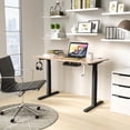 thumbnail image 2 of Giantex Crank Height Adjustable Standing Desk Frame, Manual Hand Crank Workstation Base, Ergonomic Sit to Stand Base w/ Foldable Crank Handle, Hook, Cable Management Rack, Black, 2 of 8
