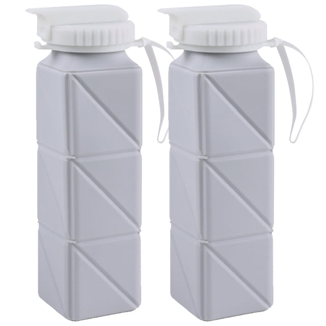 Plegable 2 Uds. Útil Silicona Reutilizable 620ml para Acampar Senderismo Y Correr