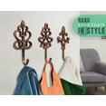 thumbnail image 4 of Comfify Decorative Cast Iron Wall Hooks, Set of 3 – Copper & Black Farmhouse French Country Coat Hooks, 4 of 7
