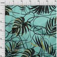 thumbnail image 3 of oneOone Velvet Turquoise Blue Fabric Abstract Tropical Leaf Craft Projects Decor Fabric Printed By The Yard 58 Inch Wide, 3 of 4