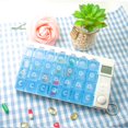 thumbnail image 3 of Portable 28 Grid Electronic Timing Medicine Box Case Medicine Storage Box for Travel (Blue), 3 of 9