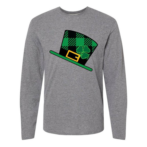 Inktastic St Patricks Day Irish Green Buffalo Plaid Long Sleeve T-Shirt