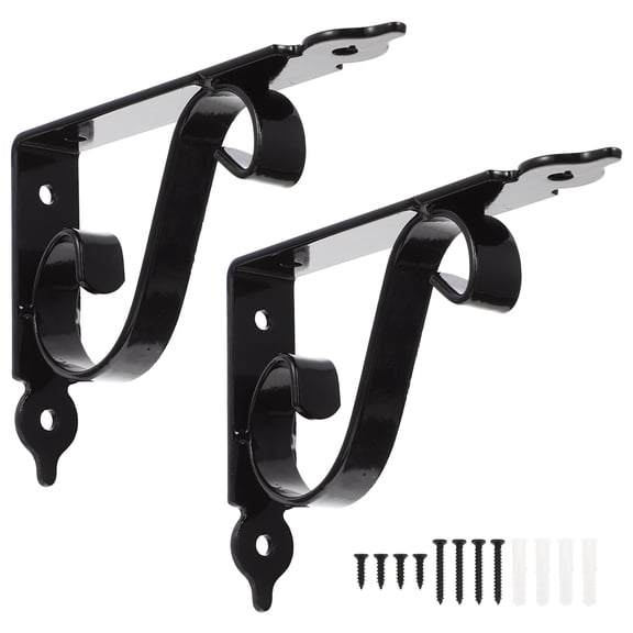 2 Sets Wall Mounted Corner Brackets Shelf Support Corbels Rod Shelves