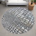 thumbnail image 3 of Addison Rugs Chantille Indoor/Outdoor Transitional Animal Skin Graphite Machine Washable Round Rug, 8' x 8', 3 of 8