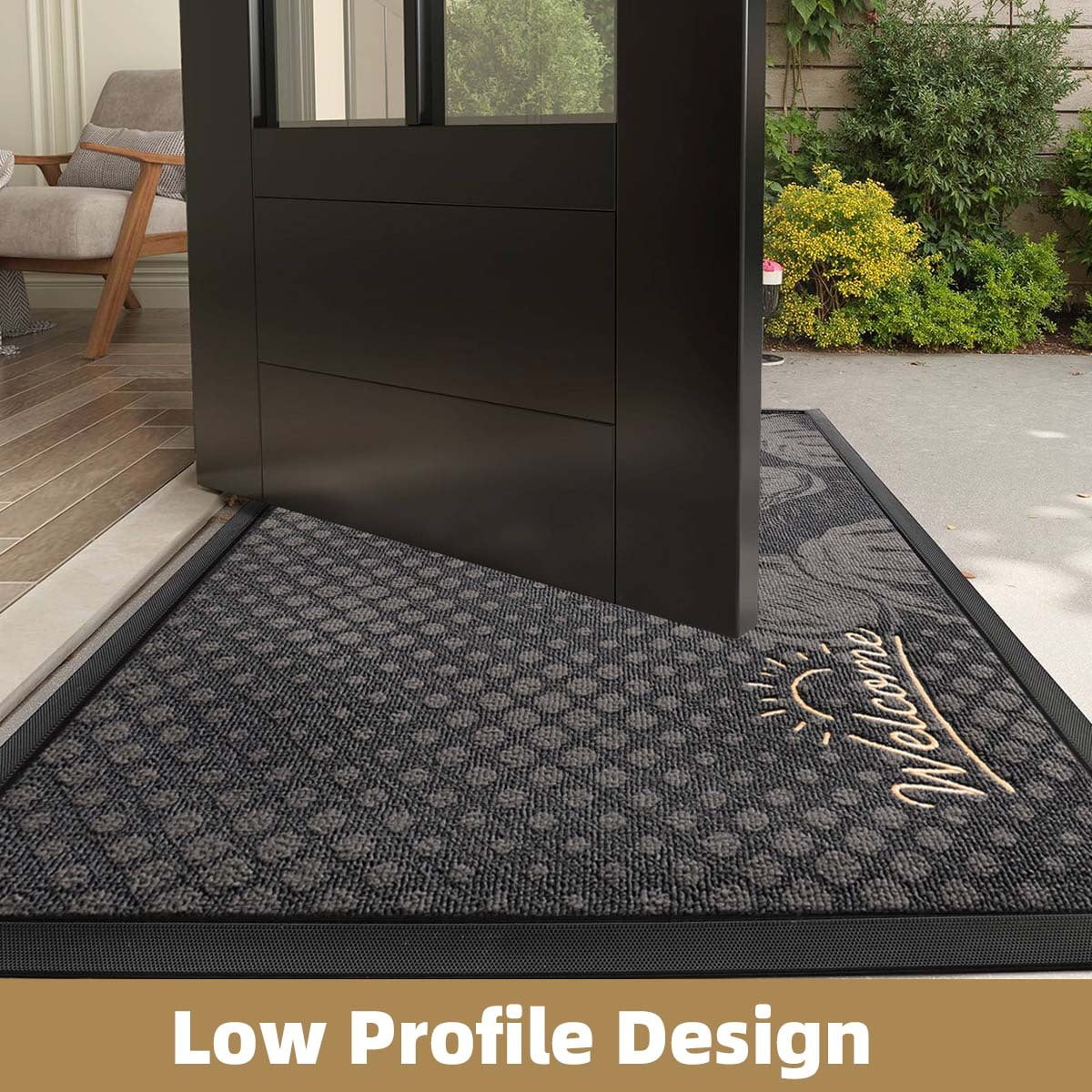 PABUBE Outdoor Doormat, Beagle Welcome Mat, Heavy Duty Durable Doormat Outdoor Entrance, Non-Slip Dirt & Mud Trapper Outdoor Mat for Front Doors