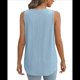 thumbnail image 5 of Camiseta de Tirantes de Verano para Mujer, con Bordado de Ojales, Sin Mangas, Cuello en V, Holgada, Informal, 2025 Azul XXL, 5 of 6