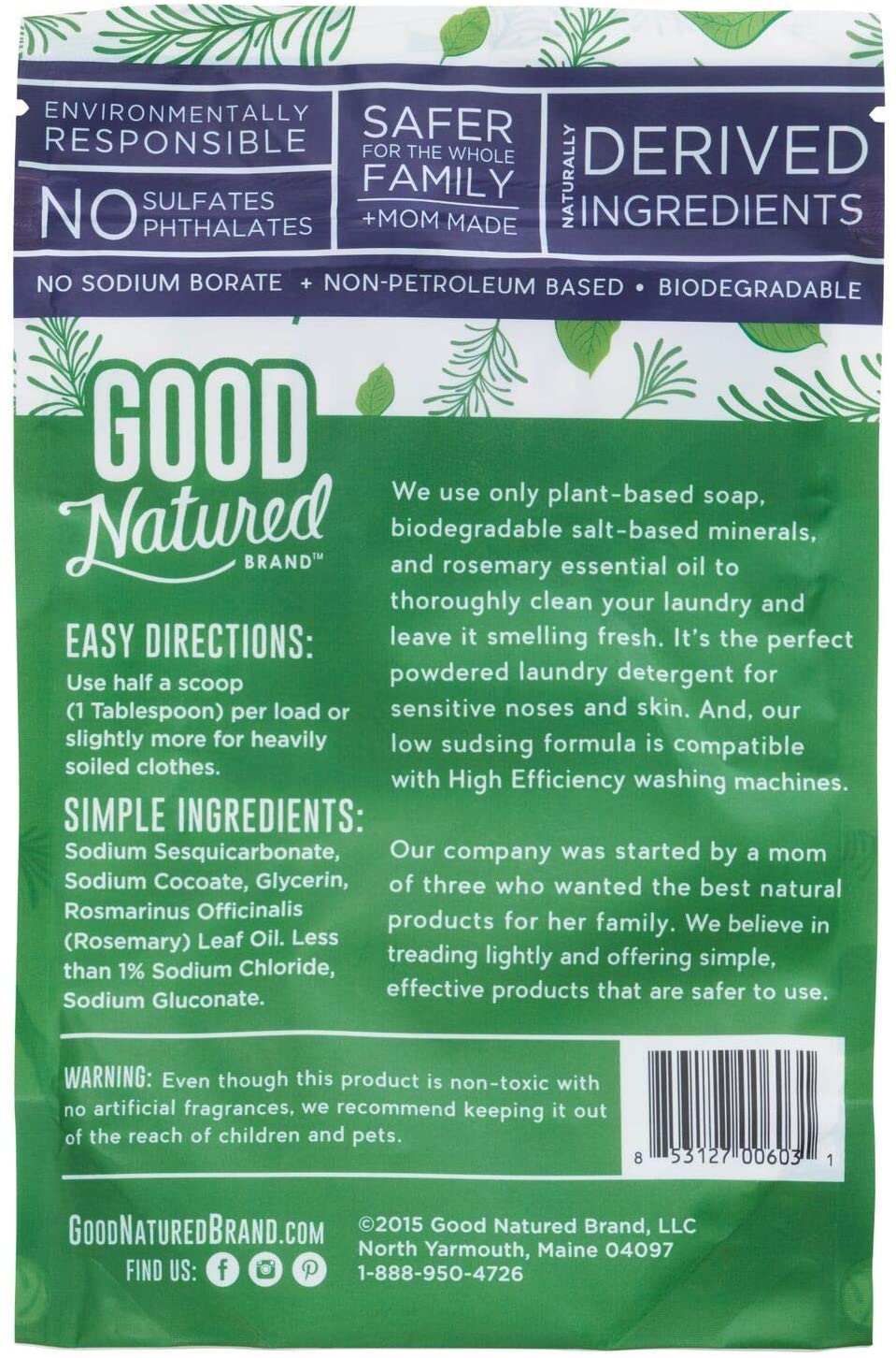 Buy Good Natured Brand Laundry Soda, Rosemary Revival 30oz (52 Loads