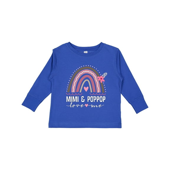 Inktastic Mimi and Poppop Love Me Rainbow Girls Long Sleeve Toddler T-Shirt