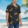 thumbnail image 5 of Bixox Men's Hawaiian Shirts Men's Christmas Deers Print Short-Sleeve Shirt-Medium, 5 of 8