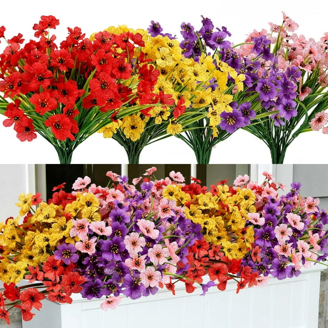 Flores artificiales Geegoods resistentes a los rayos UV para exteriores x16