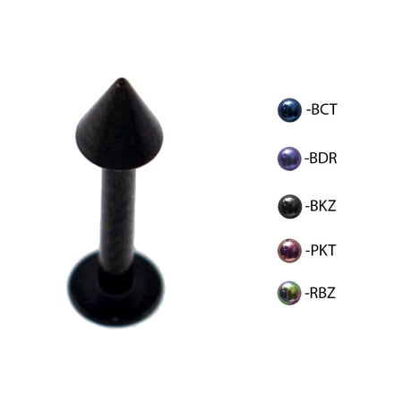 Cone Labret Ring - Lex & Lu Titanium Labret Tragus Lip Ring Monroe Piercing w/Cone 16&14G