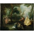 thumbnail image 2 of Nicolas Lancret 18x15 Gold Ornate Wood Frame and Double Matted Museum Art Print Titled - The Swing, 2 of 4