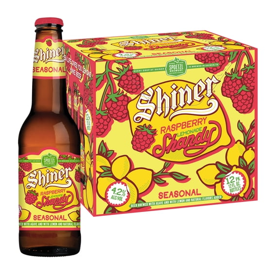 Shiner Raspberry Lemonade Shandy Craft Beer, 12 Pack, 12 fl oz Cans, 4.2% ABV