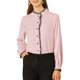 thumbnail image 5 of CAMISA DE OFICINA CON BOTONES Y VOLANTES PARA MUJERES CHIC INSPIRADAS, MANGA LARGA, COLOR ROSA POLVO, TAMAÑO S, 5 of 6