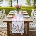 thumbnail image 4 of Table Runners 48 Inches Long Dress Scarves, Purple Lavenders Farmhouse Kitchen Table Runner, Short Coffee Tablerunners, Spring Floral Plaid Farmhouse Elegant 13x48 Inch, 4 of 9