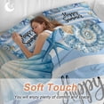 thumbnail image 6 of Happy Summer Duvet Cover Set Full Size, Blue Starfish Shell Seashell Ocean Striped 4 Piece Bedding Set with Zipper Closure & Corner Ties Soft Breathable Comforter Cover for Bedroom, 6 of 9