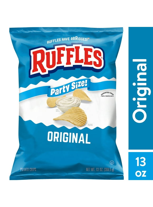 Ruffles Original Flavor Potato Snack Chips,Party Size, 13 Ounce Bag