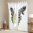 thumbnail image 3 of Feelyou Cross Angel Wings Curtains Pack of 2 (42x84 Each) for Boys, Goth Bohemian Graffiti Curtains Blackout, Retro Western Fashion Bedroom Curtains, Living Room Curtains Decor, 3 of 6