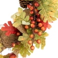 thumbnail image 4 of 18" Autumn Harvest Decorative Artificial Berry Leaves Acorns Pinecones and Burlap Wreath - Unlit, 4 of 6