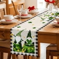 thumbnail image 5 of St. Patrick's Day Table Runner - 90 Inch Long Green Shamrock Gnomes Gold Coin Beige Cotton and Linen Blended Dress Scarves Farmhouse Table Runner for Kitchen Dining, Coffee Table, 13" x 90", 5 of 8