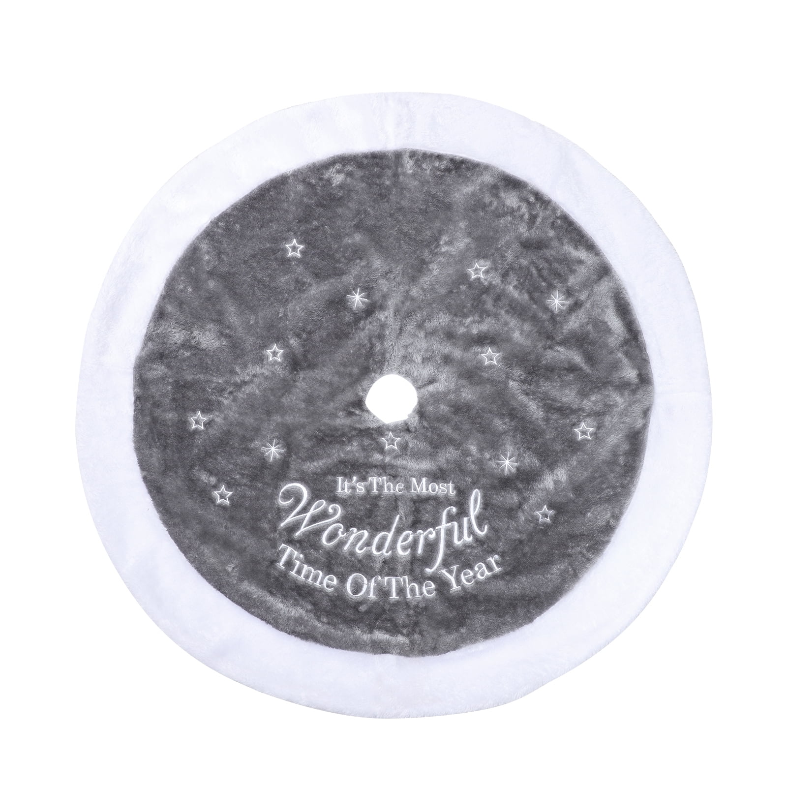 BESTOYARD 90cm Christmas Tree Skirt Red and White Tree Mat Christmas