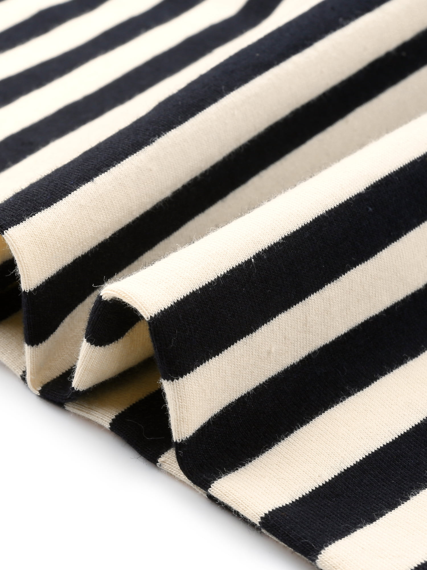 DARING DIVA Women's Tights High Waist Elastic Waistband Pants S Black Beige-Stripe