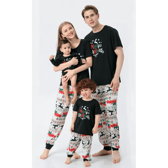 Vacances de Noël Correspondant à la Famille Pyjama Renne Impression