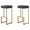 Gray, variant on Dorrington Modern Faux Leather Backless Bar Stool in Gray/Gold (Set of 2)