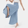 thumbnail image 3 of ICHUANYI Clearance Women Solid High Waisted Yoga Pants Hippie Pilates Trousers Boho Beach Irregular Elastic Waist Pants(Light Blue, S) ICHUANYI WER2023081117987, 3 of 7