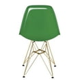 thumbnail image 6 of LeisureMod Cresco Modern Acrylic Dining Chairs - Eiffel Gold Chrome Base, Stylish Accent Chairs for Contemporary Dining Rooms & Kitchens in White Green, 6 of 8