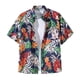 thumbnail image 1 of Blusa y camisa de manga corta con cuello vuelto para hombre, camisa hawaiana informal con estampado floral, camisa de manga corta con solapa, blusa, camisa de poliéster para hombre, 1 of 2