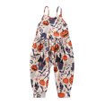 thumbnail image 1 of Gibobby pantalones siameses Mono con tirantes para niños, y mono con dibujos animados de Halloween para niñas pequeñas(Marrón， 4-5 Años), 1 of 5
