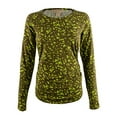 thumbnail image 3 of Women's Long Sleeve Shirred Crackle Print Top, 3 of 4