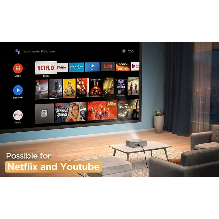 Bomaker Movie Projector, Native 1080P Video Projector with 200