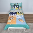thumbnail image 1 of Juego de ropa de cama para niños pequeños Bluey, sábana de 4 piezas, azul, 1 of 6