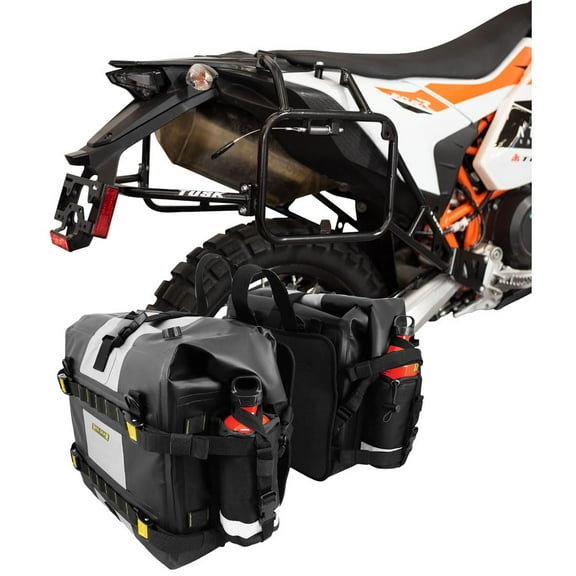 Tusk Pannier Racks with Nelson Rigg Hurricane Dry Saddlebags Black For KTM 690 ENDURO R 2019-2024