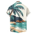 thumbnail image 5 of VBTAPA Mens Hawaiian Floral Shirt Short Sleeve Palm Tree Printed Button Down Shirts Summer Beach Vacation Tops Lightning Sales White XXXXL, 5 of 6