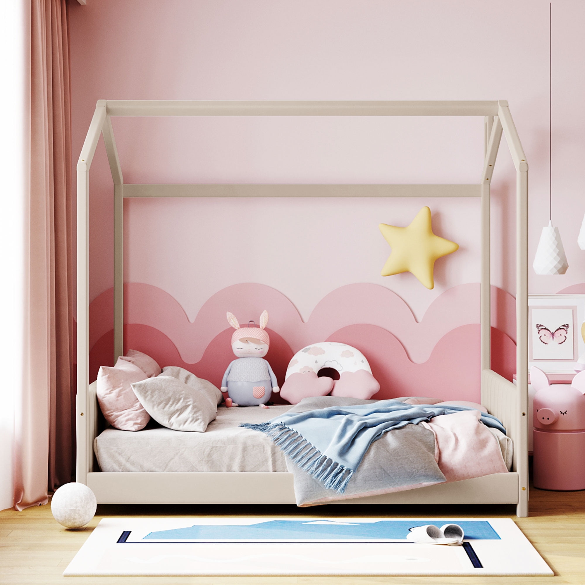 KidKraft Addison Wooden Twin Size Bed Children s Furniture White Walmart