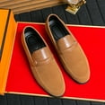 thumbnail image 4 of Men's Casual Loafers Slip On Leather Shoes Male Fashion Derby Dress Shoes Driving Shoes Moccasins Classic Penny Loafer Flats, 4 of 10