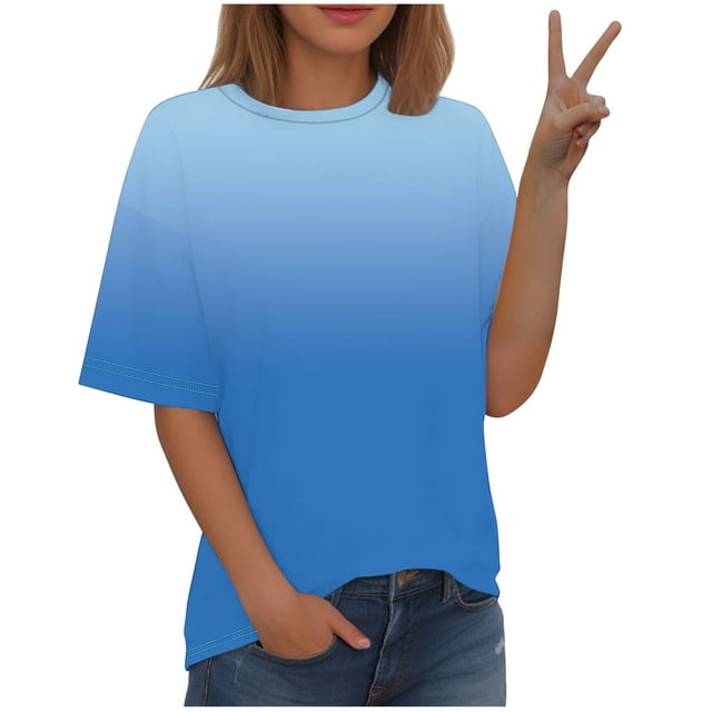 COM1950s Shorts pour Femmes, Chemisiers pour Femmes, T-Shirt Imprimé de Mode pour Femmes à Manches Courtes Blouse à Col Rond Décontractée, Chemisiers à Manches Courtes pour Femmes, T-Shirts pour Femmes, Blouse pour Femmes