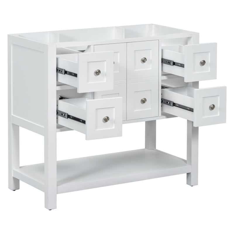 36'' Bathroom Vanity with Undermount Sink,Free Standing Vanity Set with 4 Drawers& Soft Closing Doors,Solid Wood Frame Bathroom Storage Cabinet (Same as SW000123AAE)