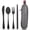 Black, variant on Travel Utensils with Case, Quatish Portable Silverware Set for Work, Lunch Box Reusable Travel Cutlery Set for Camping, 304 Stainless Steel Fork and Spoon Set(Black)