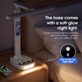 thumbnail image 5 of LED Desk Lamp with 2 US Outlets 2 USB 1 Type-C, Eye-Caring Table Lamp with 3 Color Modes, Rotatable Head, Night Light & Temperature Clock Calendar for Home Office Bedroom Reading Nightstand (white), 5 of 6