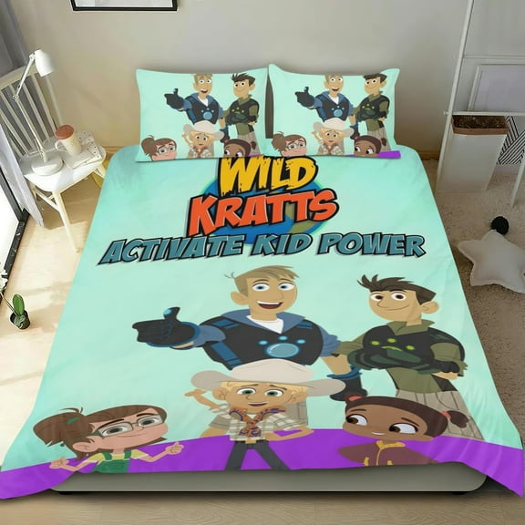 Wild Kratts-themed Bed Sheet Set Three Piece Set Comfortable And Skin Friendly Unique Design Home Decor Gifts For Family Friends fans36x75Inches（90cm*190cm）
