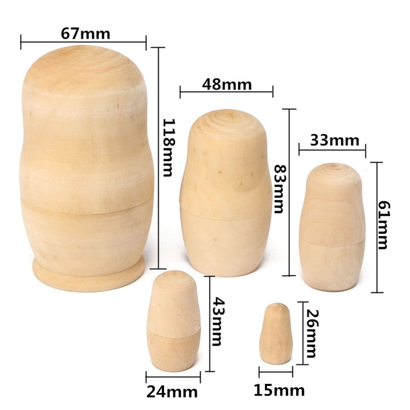 unpainted matryoshka dolls